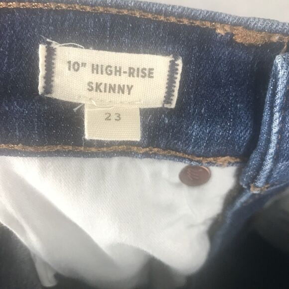 Madewell Jean Shorts Womens Blue Size 23 Cut Off 10" High Rise Skinny - Picture 7 of 9